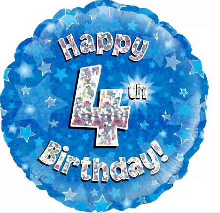 Ballon zum 4. Geburtstag, Jungen