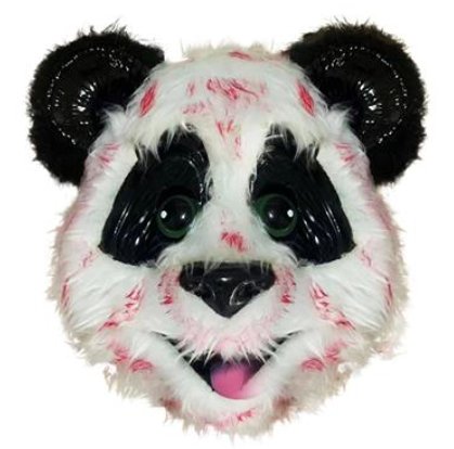 Gruselmaske Panda, schwarz/wei