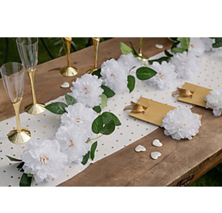 Pfingstrosengirlande wei�, 140 cm