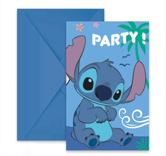 Disney Stitch Einladungskarten, 6 Stck