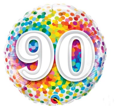 Ballon zum 90. Geburtstag - Confetti