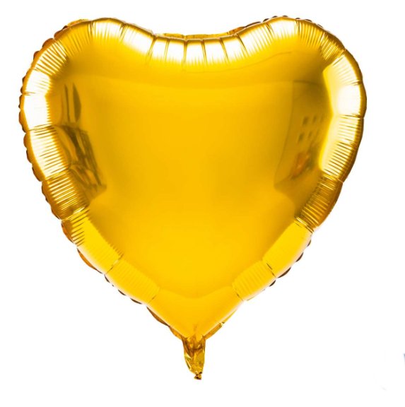 Folienballon Herz, gold - 61 cm