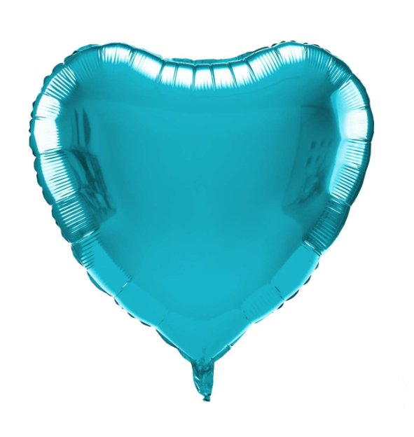 Folienballon Herz, Baby blau- 61 cm