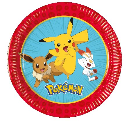 Pokemon Pappteller 20 cm, 8 Stck