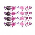 Sparkling Konfetti zum 70. Geburtstag, pink