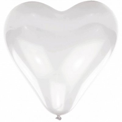Herzluftballons, wei je 40 cm, 10 Stck