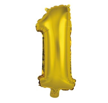 Folienballon Zahl 1, luftgef�llt - 40 cm