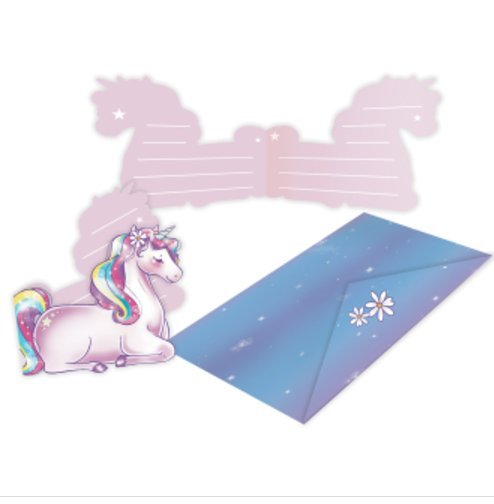 Einladungskarten Einhorn Dreams, 8 Stck