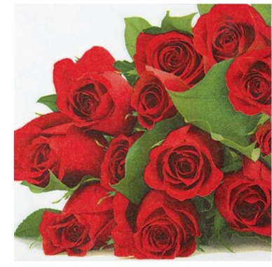 Servietten mit roten Rosen, 20 Stck