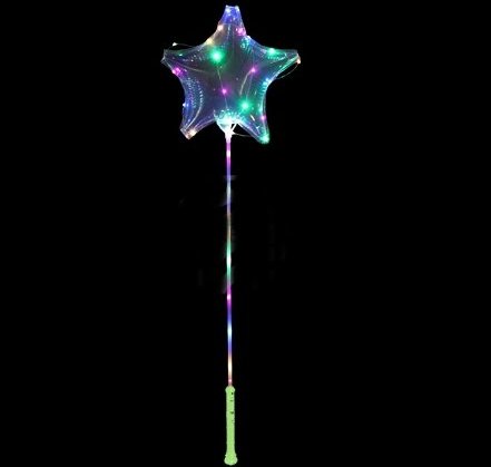 Ballon LED Lichterkette Stern auf Stab