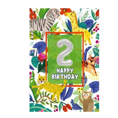 Zum 2.Geburtstag - Glckwunschkarte mit Ballon