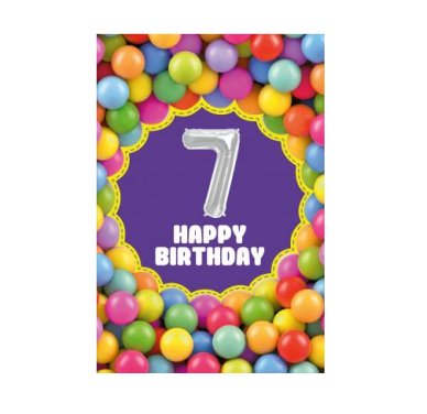 Zum 7.Geburtstag - Glckwunschkarte mit Ballon