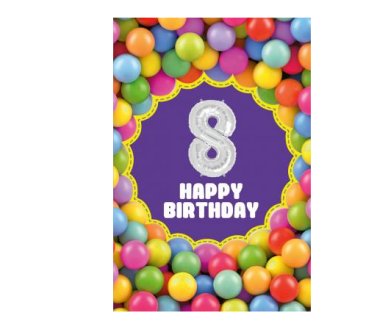 Zum 8.Geburtstag - Glckwunschkarte mit Ballon