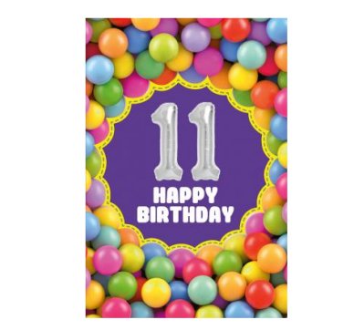 Zum 11.Geburtstag - Glckwunschkarte mit Ballon