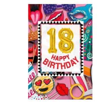 Zum 18. Geburtstag - Glckwunschkarte mit Ballon