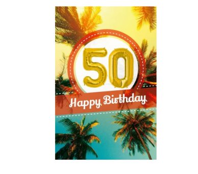 Zum 50.Geburtstag - Glckwunschkarte mit Ballon