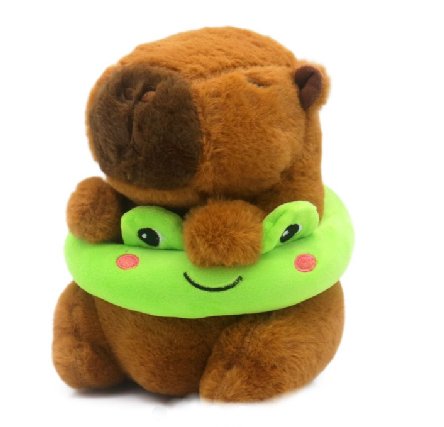 Capybara Plschtier mit grnem Reifen
