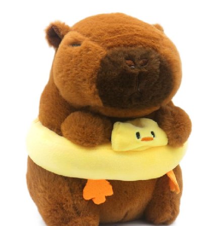 Capybara Plschtier mit gelben Reifen