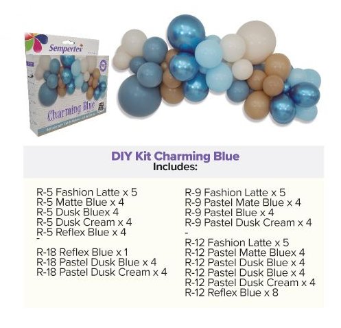 Luftballonbausatz Set Blau Vintage