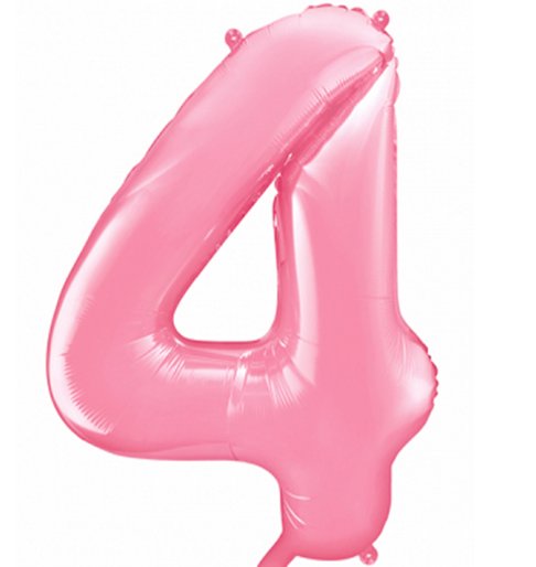 Ballon XXL - Zahl 4 - Rosa - Pastel