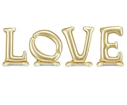 Schriftzug LOVE zur Hochzeit, gold