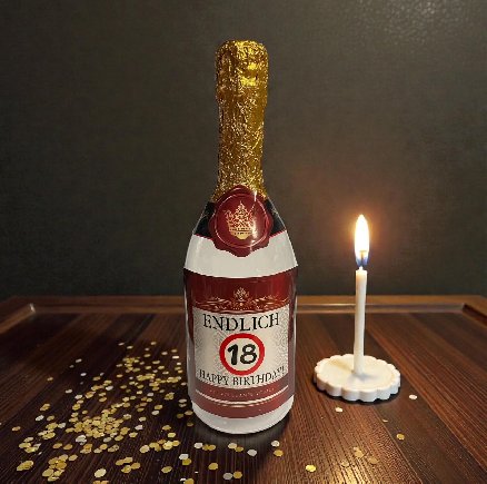 Flasche zum 18.Geburtstag - bef�llbar