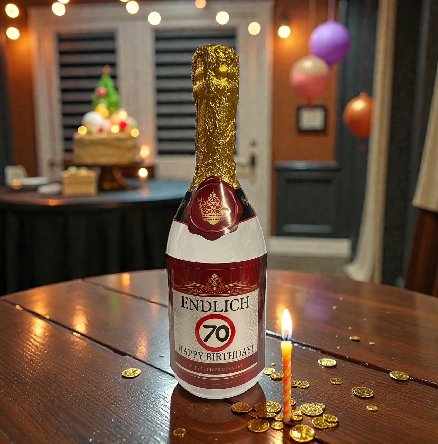 Flasche zum 70.Geburtstag - bef�llbar