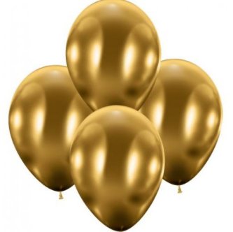 Ballons in glossy gold, 40 Stck - 12 cm