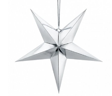 Weihnachten Stern, silber - 45 cm