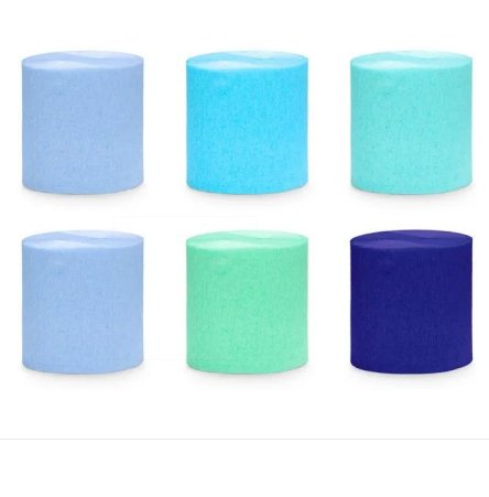 Krepp Papier 5cm - 10m blau/grn Mix