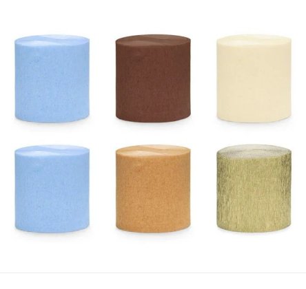 Krepp Papier 5cm - 10m blau/braun Mix