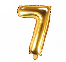Zahlenballon Gold - Zahl 7 - 35 cm