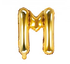 Folienballon Buchstabe M - Gold, 35 cm