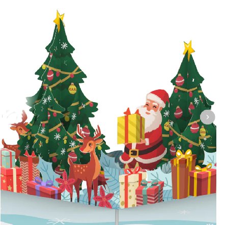 Pop-Up Karte Weihnachtsmann