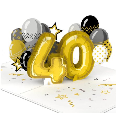 Pop-Up Karte zum 40. Geburtstag