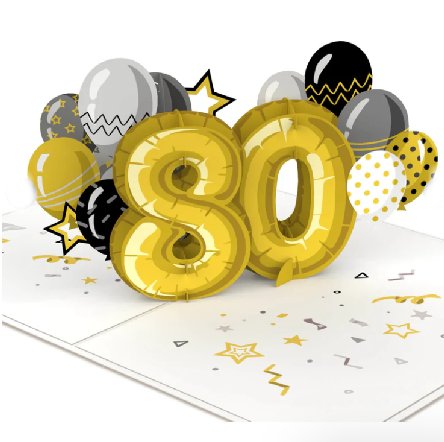 Pop-Up Karte zum 80. Geburtstag
