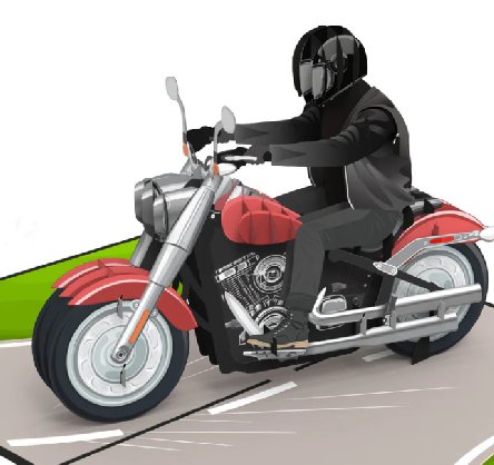 Pop-Up Karte Motorrad