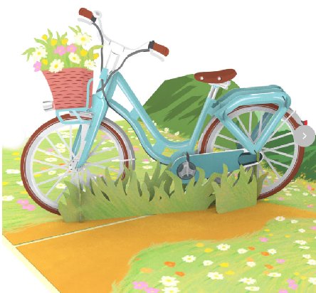 Pop-Up Karte Fahrrad mit Blumen