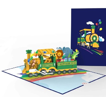 Pop-Up Karte Geburtstagszug