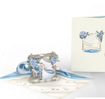 Pop-Up Karte Hochzeit am Strand