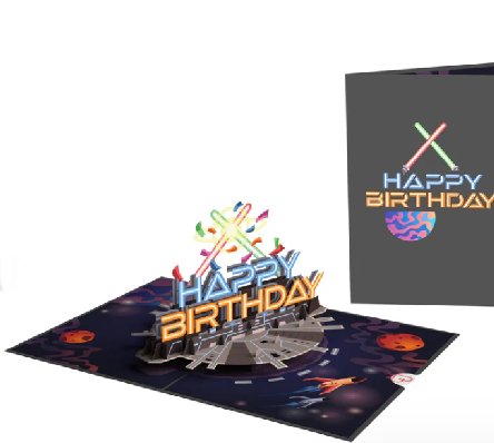 Pop-Up Karte Galaktischer Geburtstag
