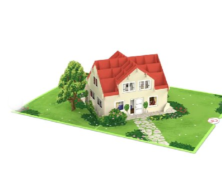 Haus mit Garten Pop-Up Karte