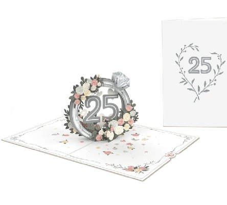 Pop-Up Karte Silberhochzeit