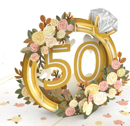 Pop-Up Karte Goldene Hochzeit
