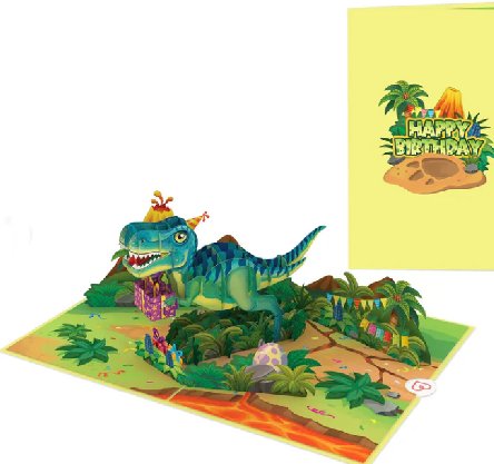 Pop-Up Karte Dinosaurier