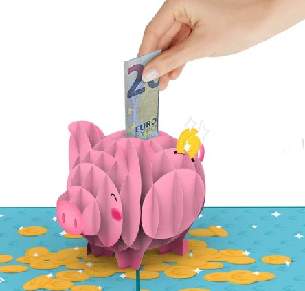 Pop-Up Karte Sparschwein