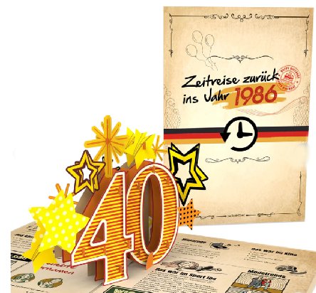Zur�ck ins Jahr 1986 Pop-Up Karte