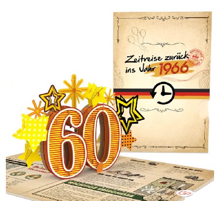 Zur�ck ins Jahr 1966 Pop-Up Karte