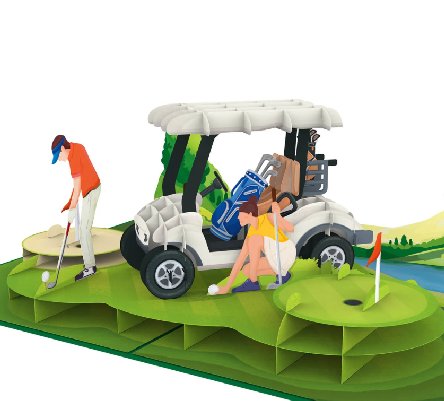 Golf Gl�ckwunsch Pop-Up Karte