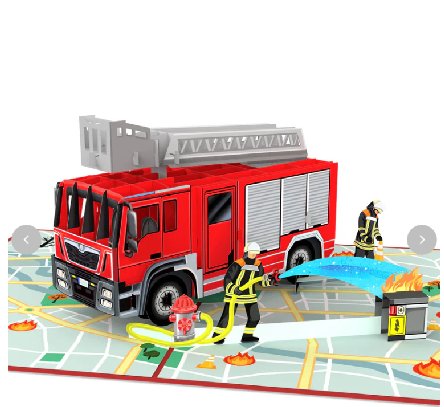 Feuerwehrauto Pop-Up Karte